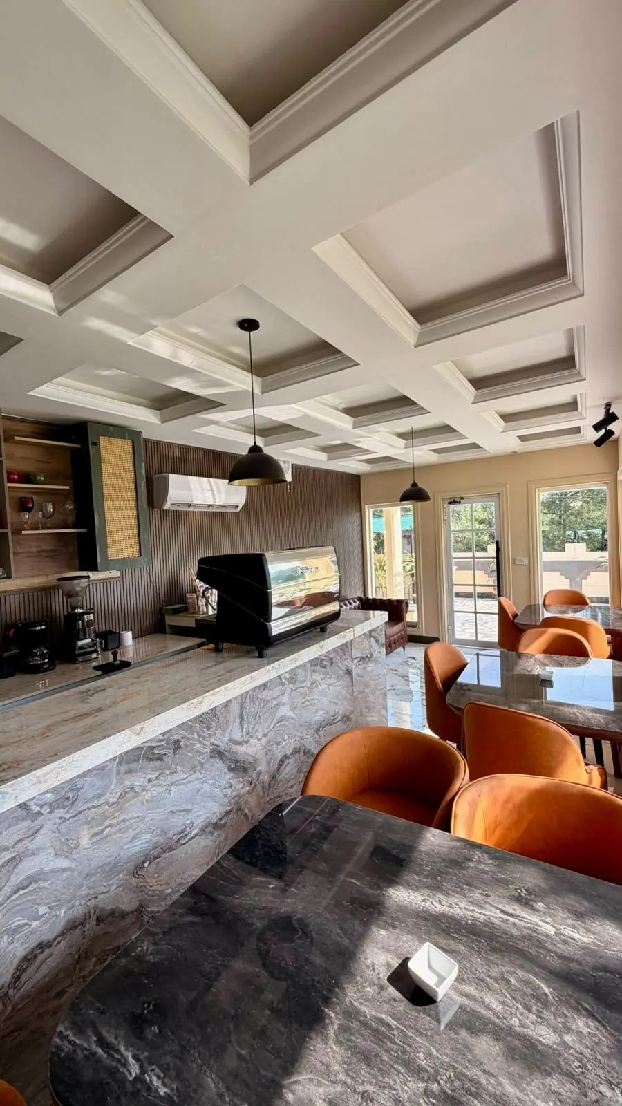 The marble coffee bar at Republika Social